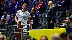 �eský házenká� Daniel Bláha po �ervené kart�.
