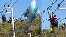 Paraglidista uvízl na sloupu vysokého nap�tí a zp�sobil výpadek proudu na...