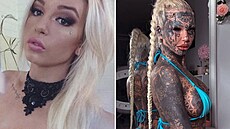 Amber byla d�íve n�nou blondýnkou. Dnes je z ní kompletn� potetovaná �ena.