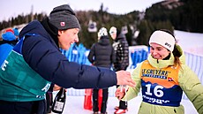 Savelij Korost�lev a Darija N�prjajevová na Tour de Ski.
