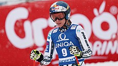 Ester Ledecká po dojezdu do cíle sjezdu v Zauchensee.