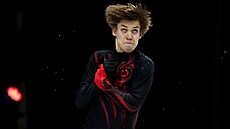 �eský krasobrusla� Georgii Reshtenko b�hem krátkého programu na ME.