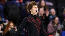 �eský krasobrusla� Georgii Reshtenko b�hem krátkého programu na ME.