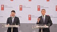 Tisková konference po jednání vlády. Na snímku premiér Andrej Babi� a ministr...