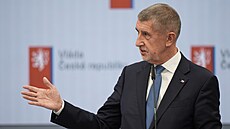 Tisková konference po jednání vlády. Na snímku premiér Andrej Babi�. (19. ledna...