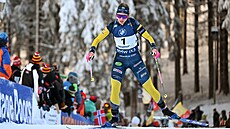 Elvira Öbergová ze �védska na trati stíhacího závodu v Oberhofu.