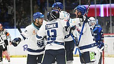 Hrá�i Kladna slaví trefu proti Vítkovicím.