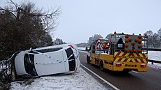 P�eklopené vozidlo na silnici A9 ve Skotsku (9. ledna 2026)