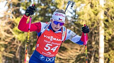 Lucie Charvátová na trati stíhacího závodu v Ruhpoldingu