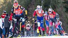 Tereza Voborníková na trati stíhacího závodu v Ruhpoldingu