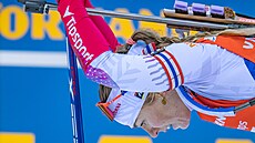 Tereza Vinklárková v cíli stíhacího závodu v Ruhpoldingu