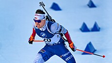 Michal Kr�má� b�hem sprintu v Ruhpoldingu