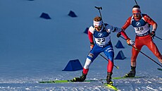 Vít�zslav Hornig b�hem sprintu v Ruhpoldingu