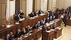 Premiér Andrej Babi� poté, co jeho vláda dostala d�v�ru Sn�movny (15. ledna...