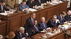 Premiér Andrej Babi� poté, co jeho vláda dostala d�v�ru Sn�movny (15. ledna...