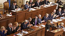 Premiér Andrej Babi� poté, co jeho vláda dostala d�v�ru Sn�movny (15. ledna...