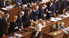 Premiér Andrej Babi� poté, co jeho vláda dostala d�v�ru Sn�movny (15. ledna...