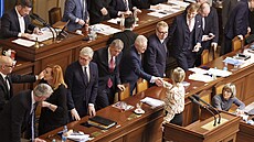 Premiér Andrej Babi� poté, co jeho vláda dostala d�v�ru Sn�movny (15. ledna...