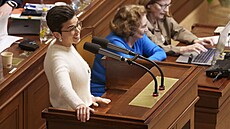 Sch�ze Poslanecké sn�movny. Vyslovení d�v�ry vlád�. Na snímku Olga Richterová...
