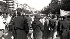 Demonstrace b�hem Palachova týdne.