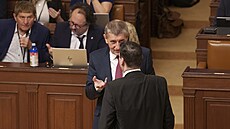 Sch�ze Poslanecké sn�movny. Vyslovení d�v�ry vlád�. Na snímku premiér Andrej...