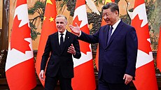 Kanadský premiér Mark Carney na setkání s �ínským prezidentem Si �in-pchingem v...