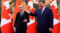 Kanadský premiér Mark Carney na setkání s �ínským prezidentem Si �in-pchingem v...