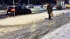 Ledovka v ulicích Plzn� (13. ledna 2026)