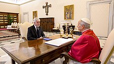 Prezident Petr Pavel p�i setkání s pape�em Lvem XIV. (19. ledna 2026)