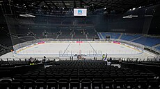 Pohled na olympijskou Santa Giulia Ice Hockey Arenu.