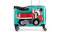 D�tský kufr na kole�kách, který m��e slou�it i jako vozidlo z katalogu...