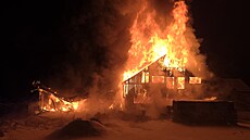 Po�ár stodoly na �eskolipsku (12. ledna 2026)