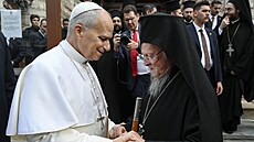 Pape� Lev XIV. se setkal s konstantinopolským patriarchou Bartolom�jem I. (30....