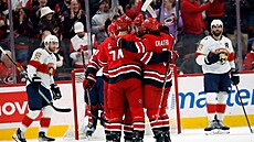 Hokejisté Caroliny se radují z trefy proti Florid�.