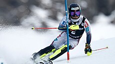 Norský ly�a� Atle Lie McGrath jede první kolo slalomu ve Wengenu.