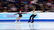 Anna Valesiová a Martin Bida� b�hem krátkého programu na ME v Sheffieldu.