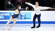 Anna Valesiová a Martin Bida� b�hem krátkého programu na ME v Sheffieldu.