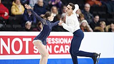 Anna Valesiová a Martin Bida� b�hem krátkého programu na ME v Sheffieldu.