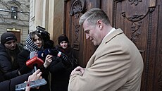 Filip Turek p�i p�íchodu na koali�ní jednání ANO, SPD a Motorist� sob�