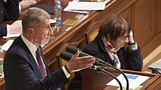 Premiér Andrej Babi� p�ed hlasováním o d�v��e vlád� (13. ledna 2026)