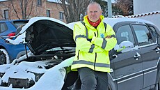 Jan Rýdl ve své typické reflexní �luté vest�. (14. ledna 2026)