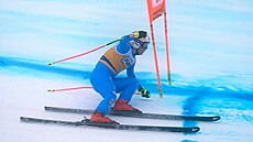 Italka Nicol Delagová se raduje po sjezdu v Tarvisiu