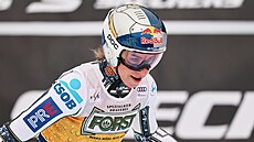 Ester Ledecká b�hem sjezdu v Tarvisiu