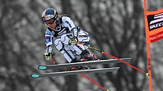 Ester Ledecká b�hem super-G v italském Tarvisiu