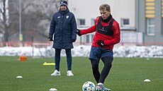 Michal Hlavatý na prvním tréninku v Pardubicích. (14. ledna 2026)