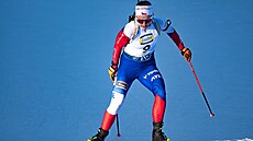 Jessica Jislová p�i sprintu v Ruhpoldingu.