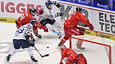 Momentka ze zápasu mezi Plzní a Olomoucí.