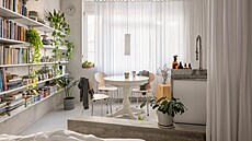 Lo�nice u� není lemována sklen�nou cihlovou st�nou, ale pokra�uje betonovým...