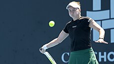 Barbora Krej�íková na turnaji v Hobartu
