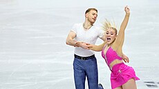 Natálie a Filip Taschlerovi b�hem rytmického tance na mistrovství Evropy v...